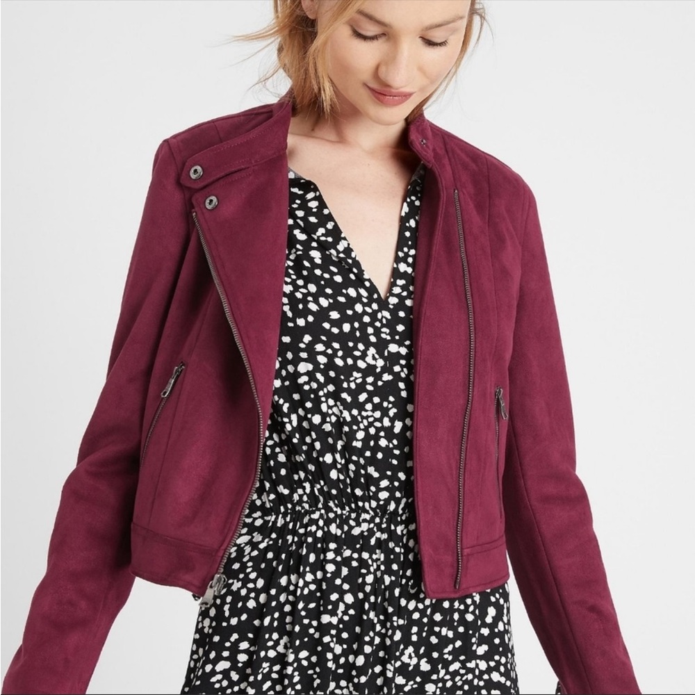 Banana Republic Factory Vegan Suede Moto Jacket Size Small